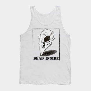 Dead Inside Bird Skull Design Tank Top